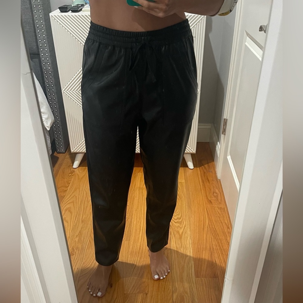 Faux Leather Drawstring Pants - image 8